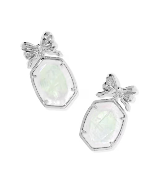 Daphne Bow Silver Drop Earrings | Kendra Scott
