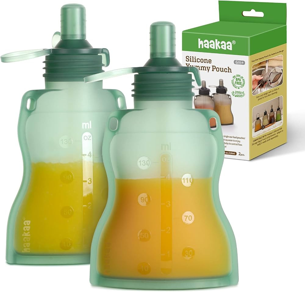 haakaa Yummy Pouch Reusable Baby Food Pouch, Reusable Pouches for Toddlers Kids Squeezable Pouch,... | Amazon (US)