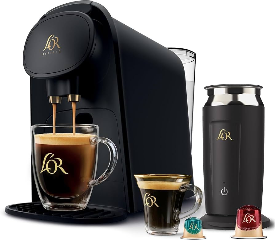 L'OR Barista System Coffee and Espresso Machine Combo with Frother and 30 Coffee Capsules, Black | Amazon (US)