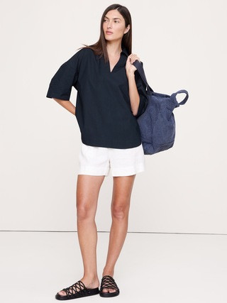 Cotton Poplin Popover Tunic | Banana Republic (US)