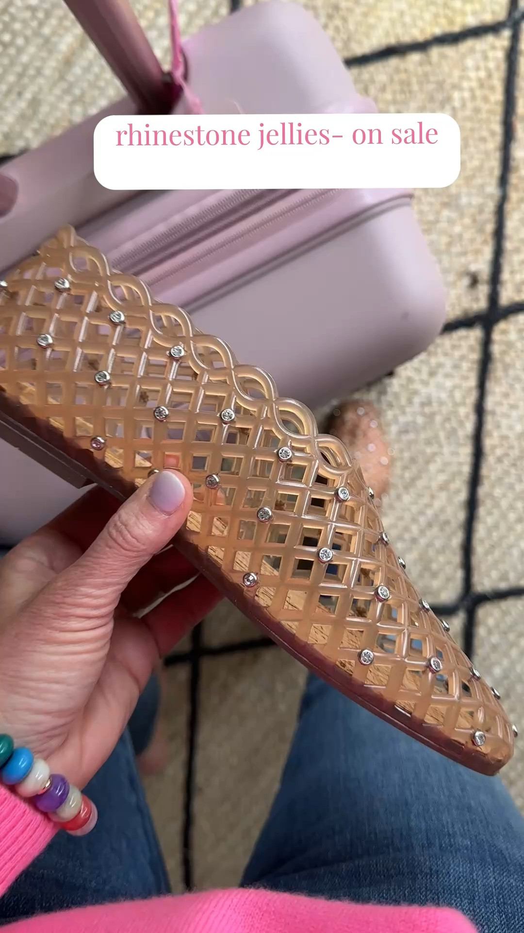 for nd these rhinestone jellies on sale
super cute on and really comfy!
taking mine on vacation
i am between sizes, and did my bigger size
@Steve Madden US 

suitcase for travel on sale through midnight 

#LTKSaleAlert #LTKmomlife #LTKTravel