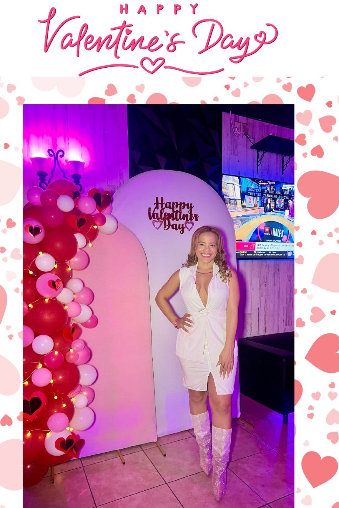 Happy Love day! 
.
I love this vest you can dress it extra sexy and classy as I did for this Galentine’s day event or you can dress it with a shirt or tank underneath.
.
These boots are the perfect statement piece for any outfit. Besides beautiful they are so comfortable.💖🥳 
#Valentinesday #Nightout #pinkboots #girlsnight #allwhite #allwhiteoutfit #versatilepieces #multiuse #glitterboots #sequinshoes

#LTKstyletip #LTKSpringSale #LTKGiftGuide