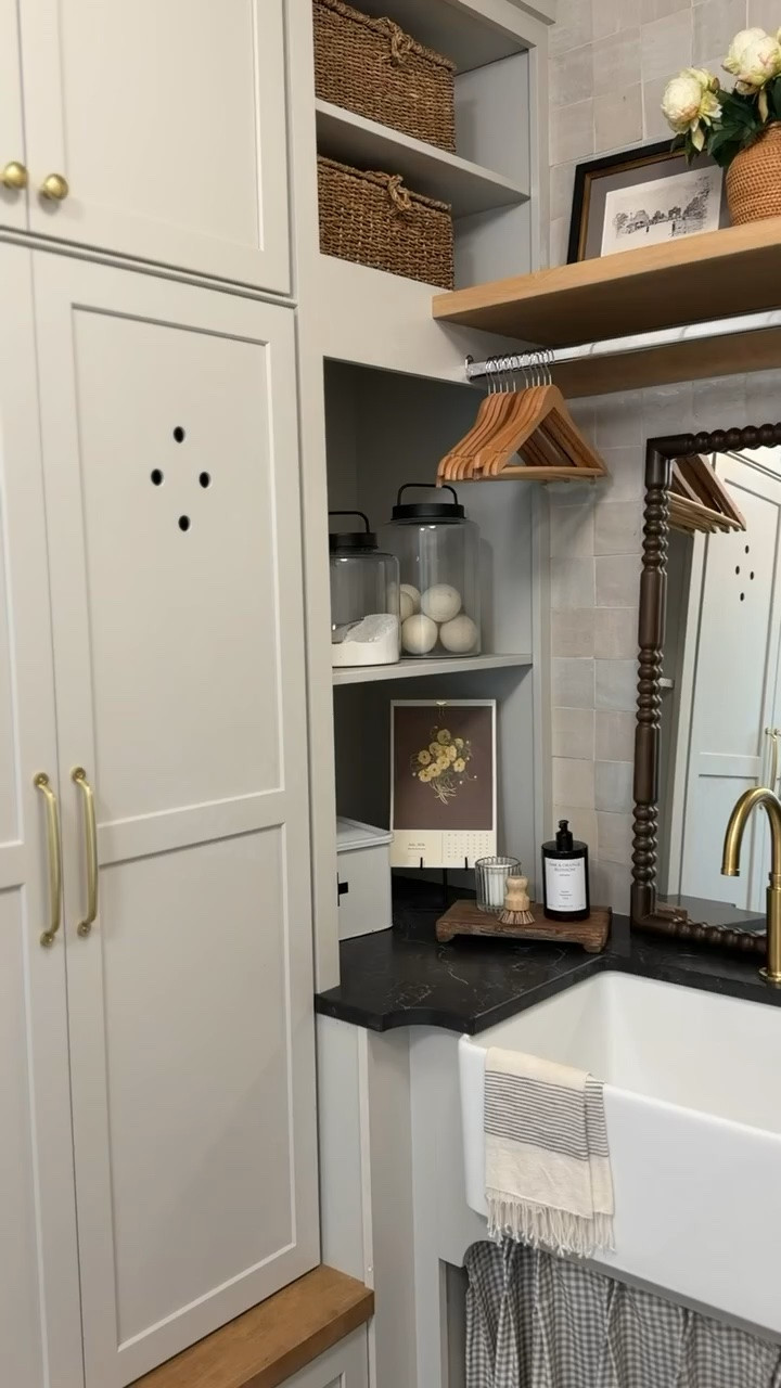 Pretty views of our modern laundry room, with traditional accents 🧺

#LTKHome