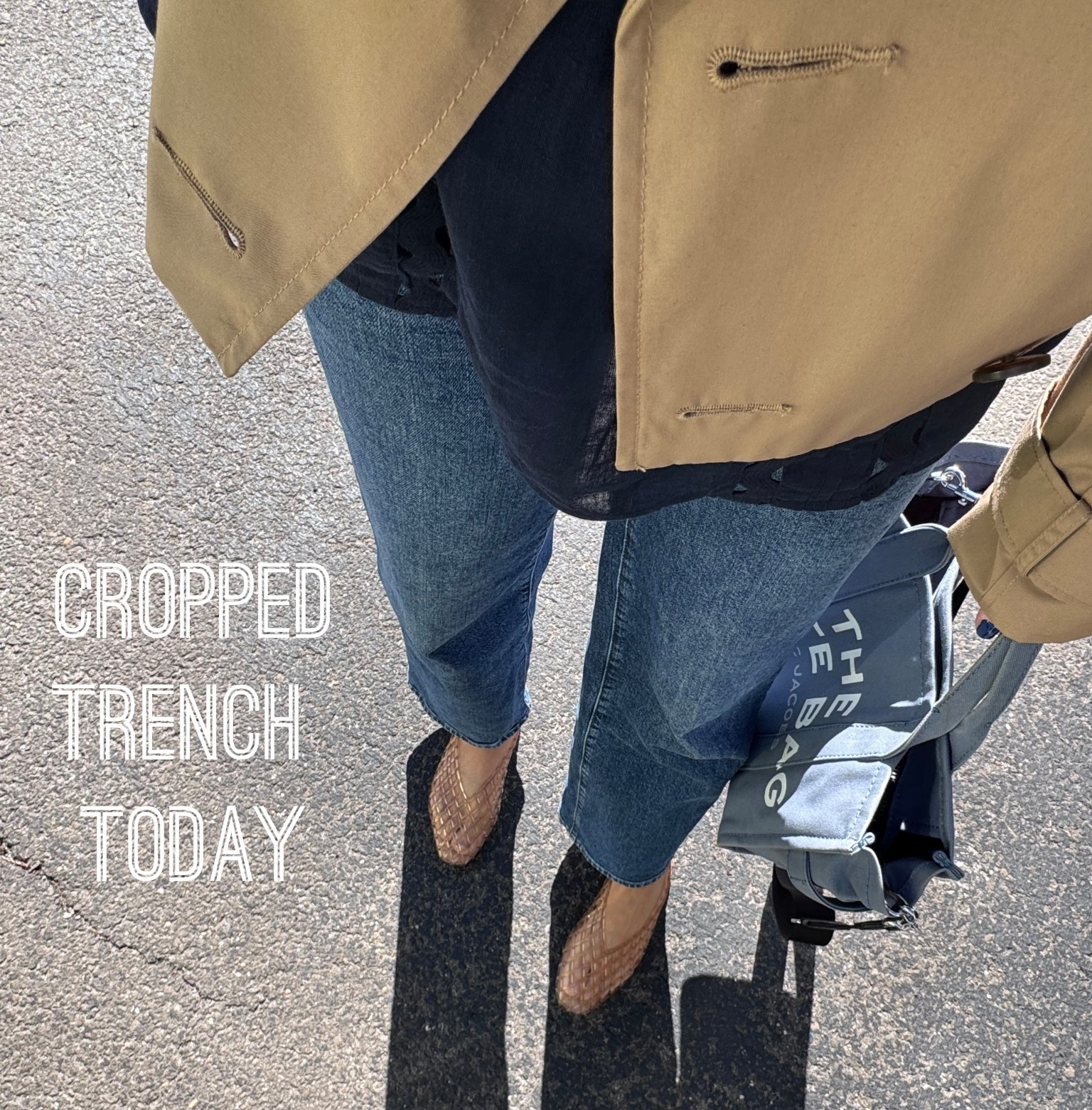Spring ootd with a cropped trench coat and jelly sandals. My coat is from Abercrombie two years ago; linked what I could find! They are part of the spring sale this week.

#LTKSpringSale #LTKOver40 #LTKSeasonal