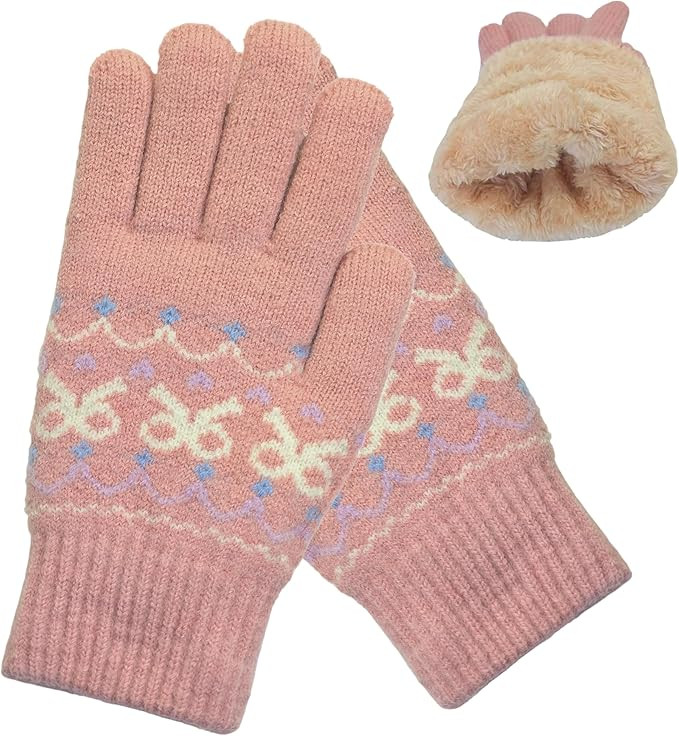 Winter Gloves for Women Thick Warm Fleece Lined Elastic Thermal Knit Cold Weather | Amazon (US)