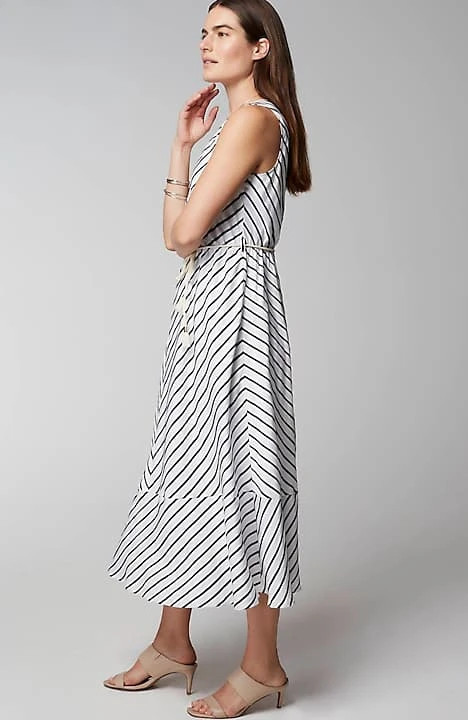 Striped A-Line Belted Dress | J. Jill