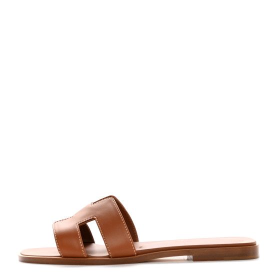 Box Calfskin Oran Sandals 37 Gold | FASHIONPHILE (US)