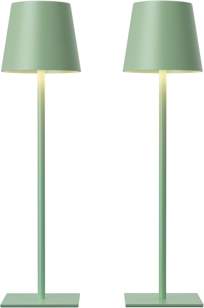 Kakanuo Green Cordless Rechargeable Table Lamp, 2 Pack Portable Desk Lamp with 5000mAh Battery, T... | Amazon (US)