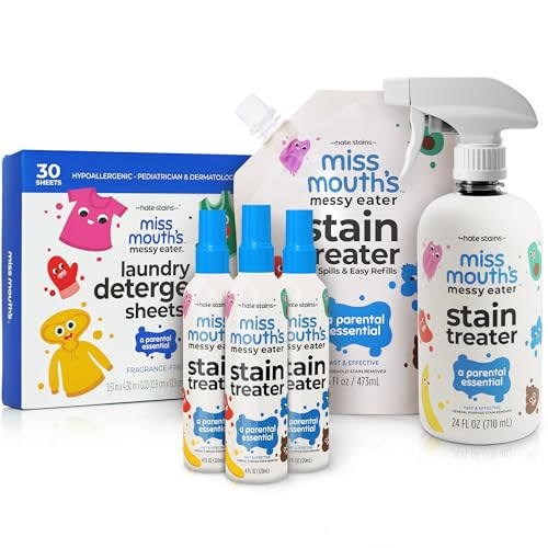 Miss Mouth's Messy Eater Stain Treater Ultimate Laundry Bundle with Stain Treater and Detergent Sheets | Amazon (US)