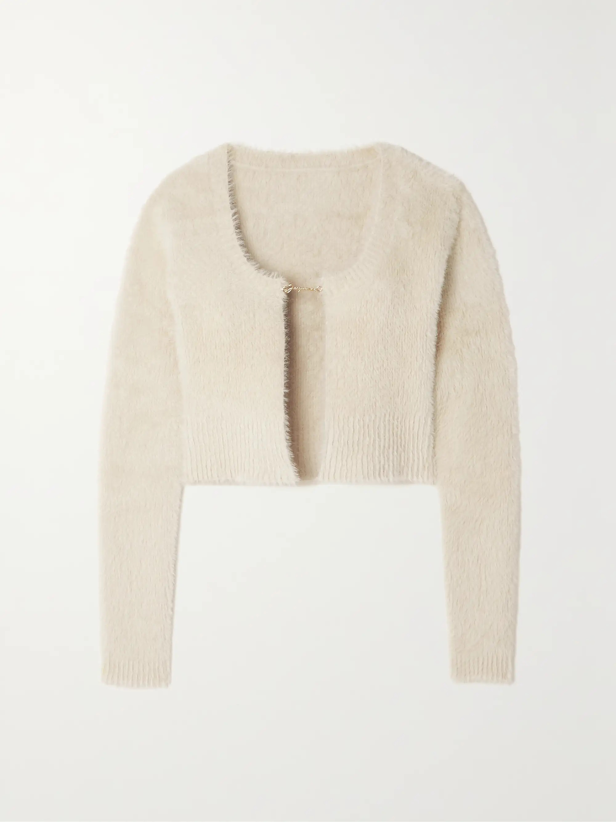 Neve cropped brushed stretch-knit cardigan | NET-A-PORTER (US)