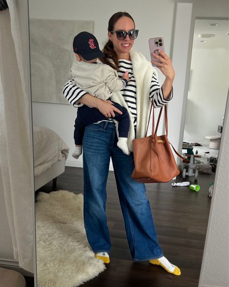 Stripes are always a good idea for days by the beach - wearing a S top, size 2 jeans (and I ended up putting on sneakers when I went downstairs)

#LTKStyleTip