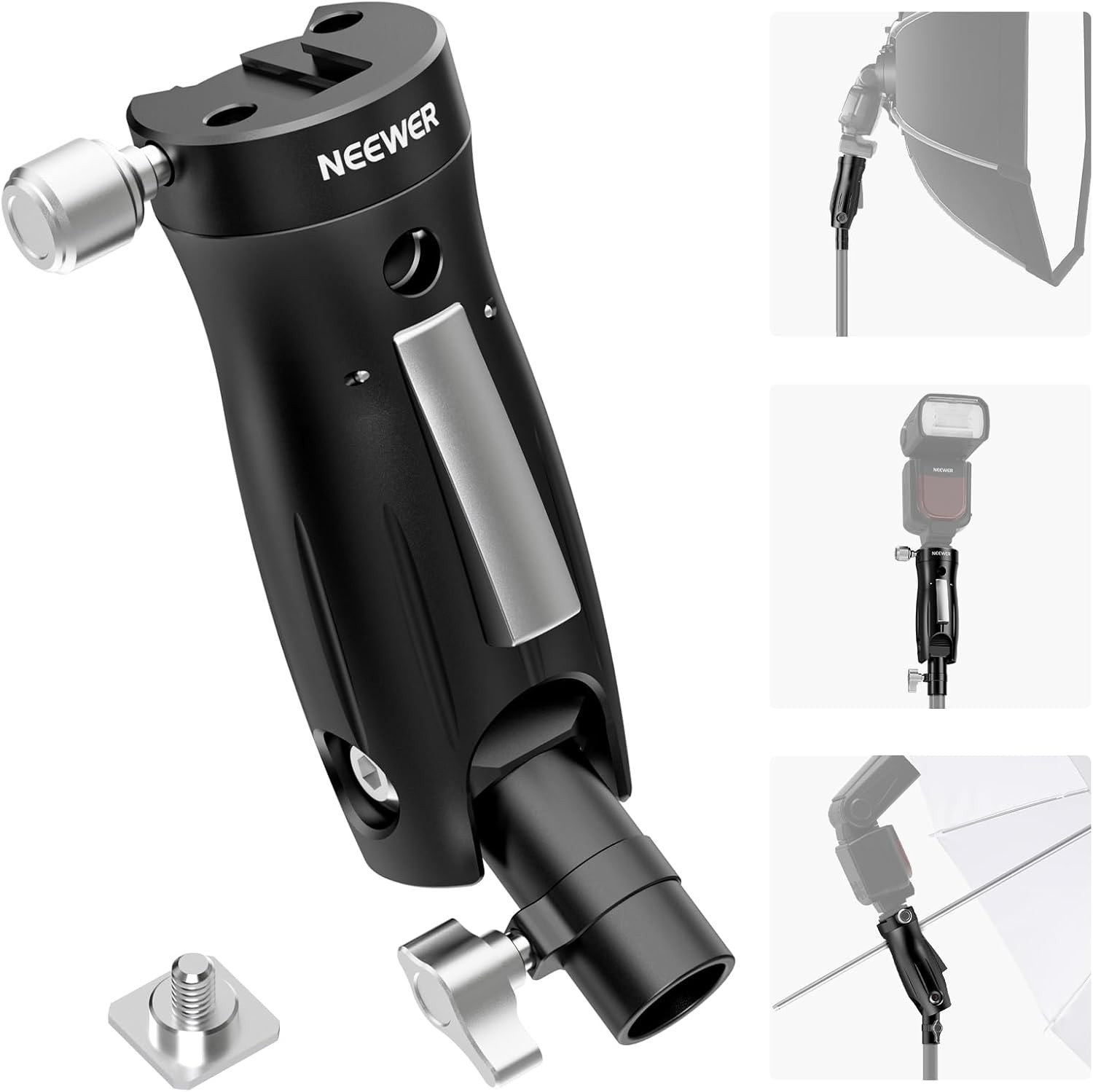 NEEWER Cold Shoe Flash Bracket Mount with Pistol Handle Grip

1/4" Screw Universal Light Stand Adapter for Off Camera Flash Speedlite/Umbrella/Softbox, Quick Setup/Lock, 360° Swivel & 90° Tilt,  

 #LTKcanada #LTKgiftguide
