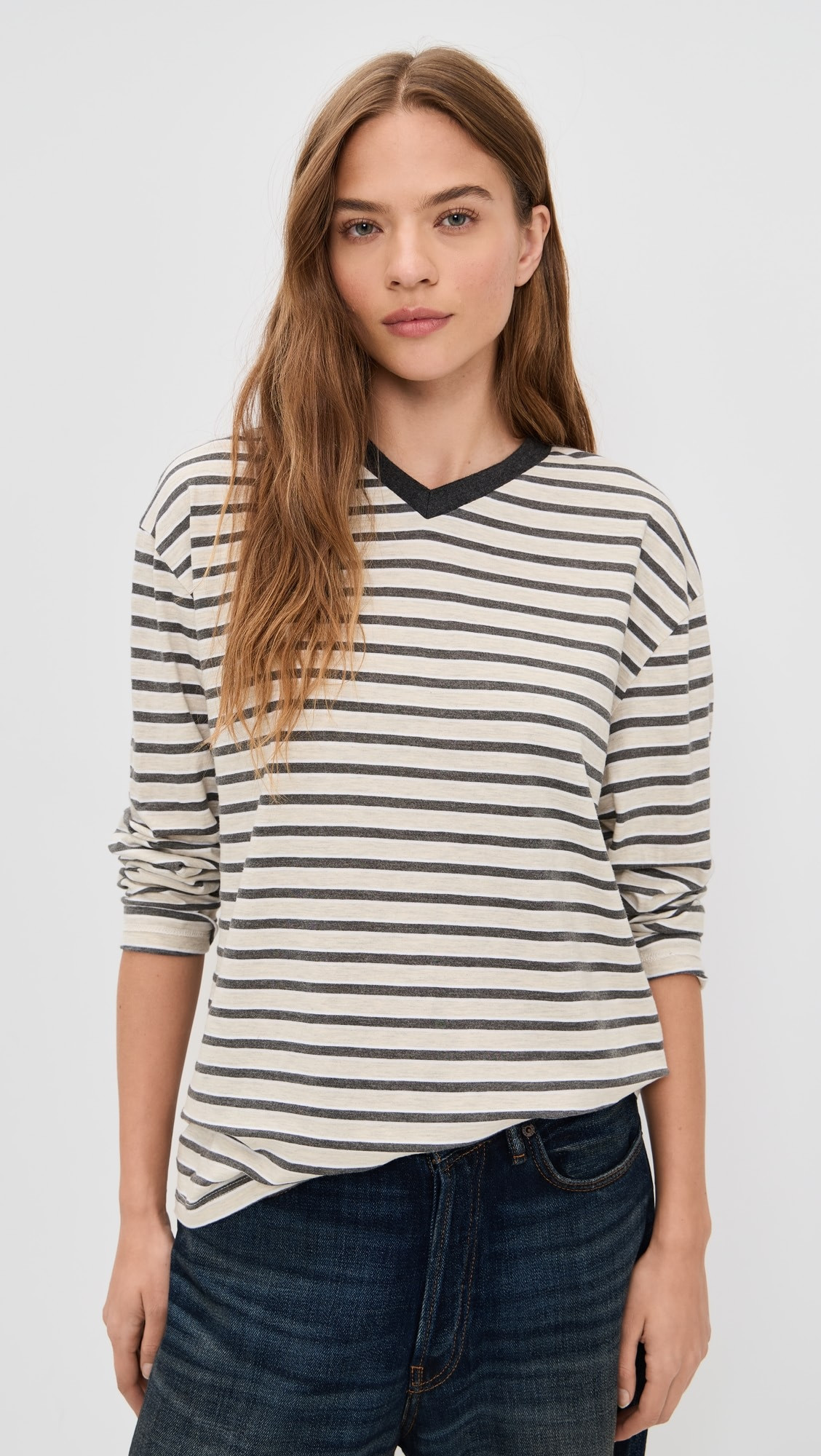 The Jersey Stripe Boyfriend V-Neck | Shopbop