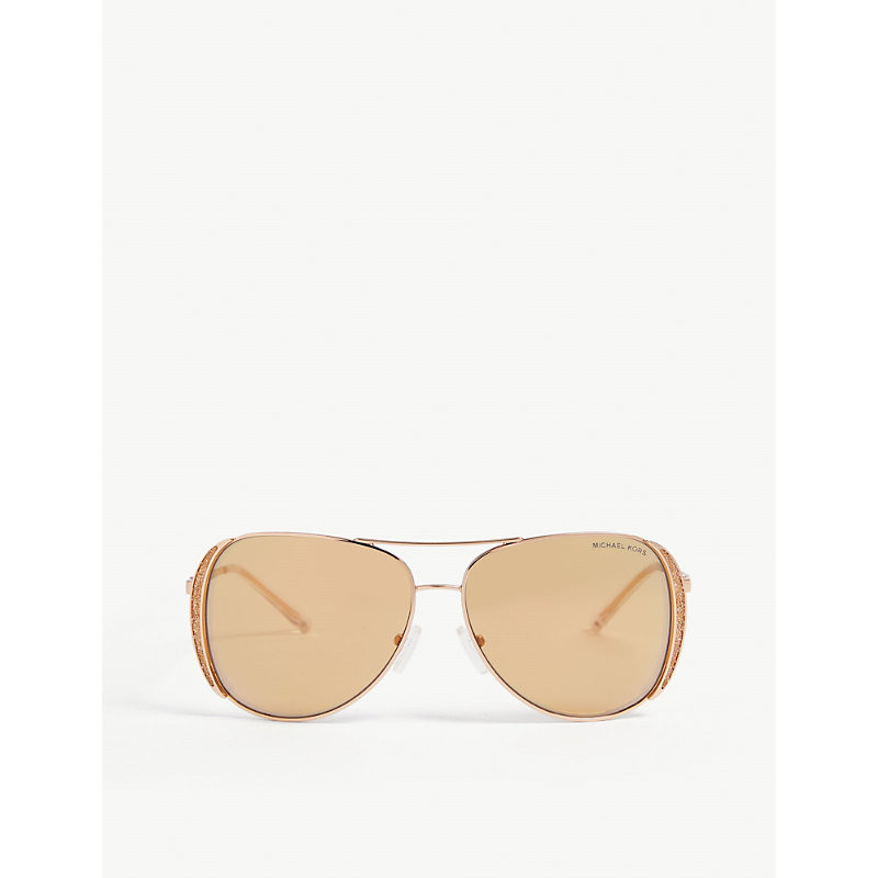 Michael Kors Womens Gold Mk1082 Aviator-Frame Sunglasses | Selfridges
