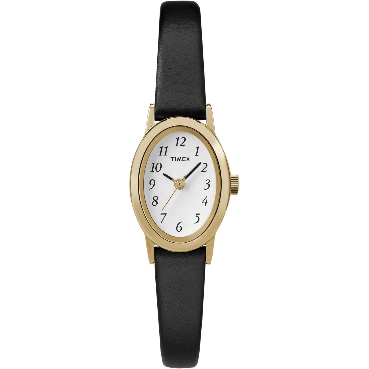 Timex Women's Cavatina Black/Gold-Tone 18mm Classic Watch, Leather Strap - Walmart.com | Walmart (US)
