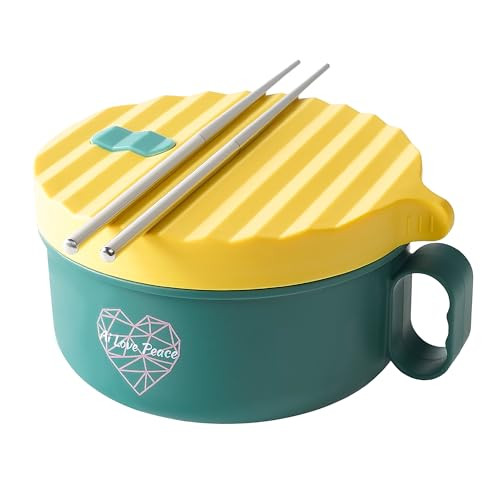 AI LOVE PEACE Microwave Ramen Soup Bowl - Instant Noodle Cooker for Dorm Room Essentials with Lid... | Amazon (US)