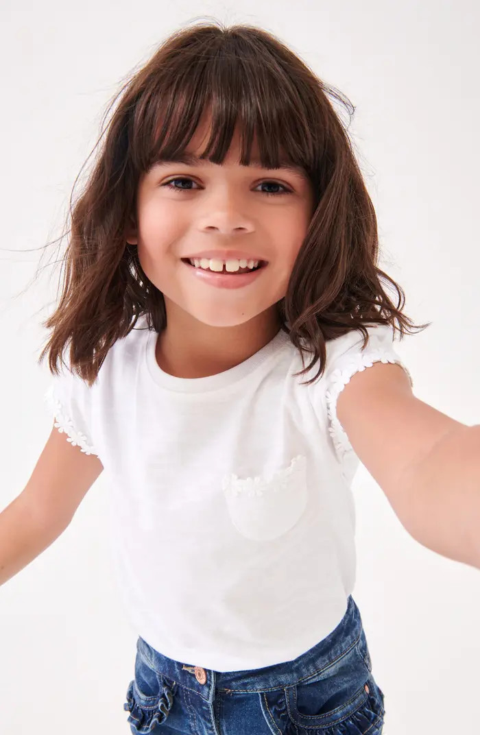 NEXT Kids' Daisy Embroidered Cotton Pocket T-Shirt | Nordstrom | Nordstrom