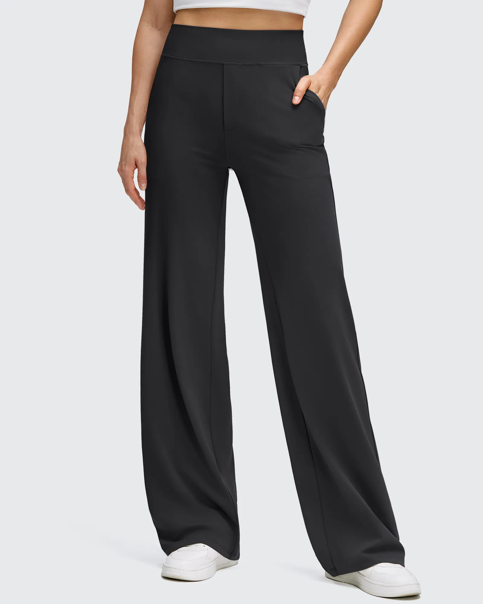 BareFeel High Stretch Wide Leg Yoga Pants - Black / L / Regular (31) | g4free activewear