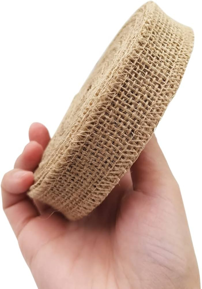 INSPIRELLE 1" Natural Burlap Fabric Roll 10 Yards Jute Ribbon for Gift Wrapping Craft Projects We... | Amazon (US)