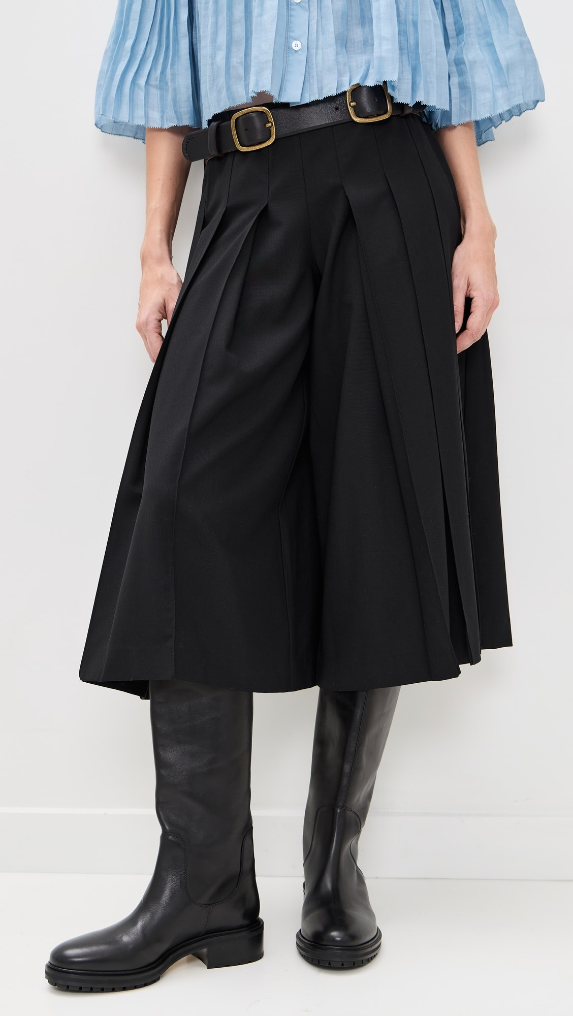 Elisa Tropical Wool Belted Culottes | Shopbop
