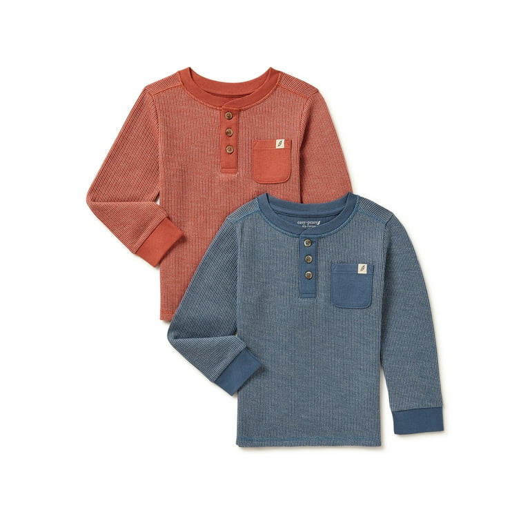 easy-peasy Baby and Toddler Boy Henley T-Shirts with Long Sleeves, 2-Pack, Sizes 12 Months-5T | Walmart (US)