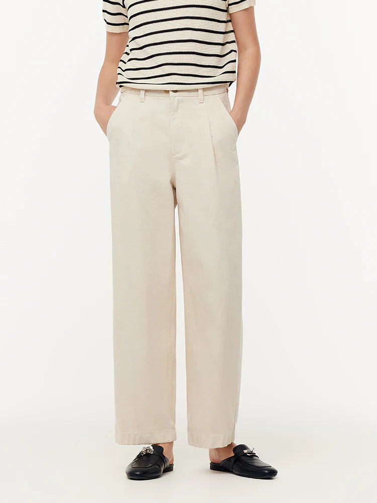 100% Cotton Denim Adjustable Waist Women Carrot Fit Jeans | GOELIA