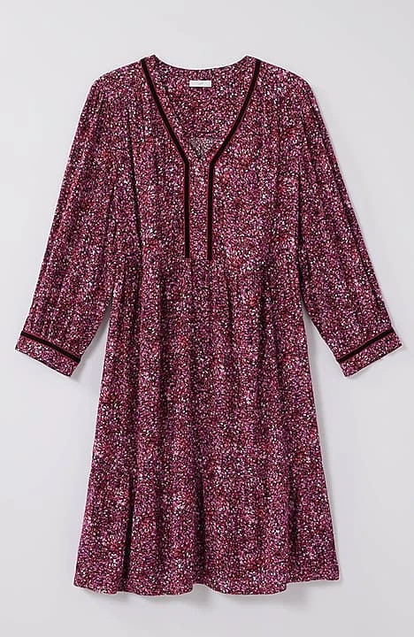 Floral-Printed Flounced-Hem Dress | J. Jill