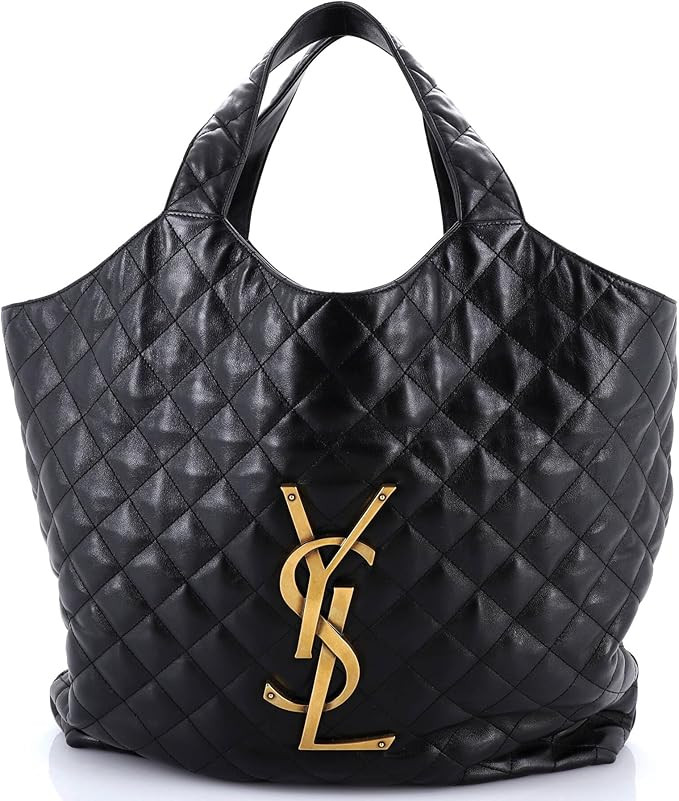 Amazon.com: Saint Laurent, Pre-Loved Icare Shopping Tote Quilted Leather Maxi, Black : Luxury Sto... | Amazon (US)