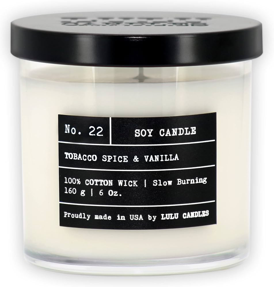 Lulu Candles | Tobacco, Spice & Vanilla | Luxury Scented Soy Jar Candle | Hand Poured in The USA | H | Amazon (US)