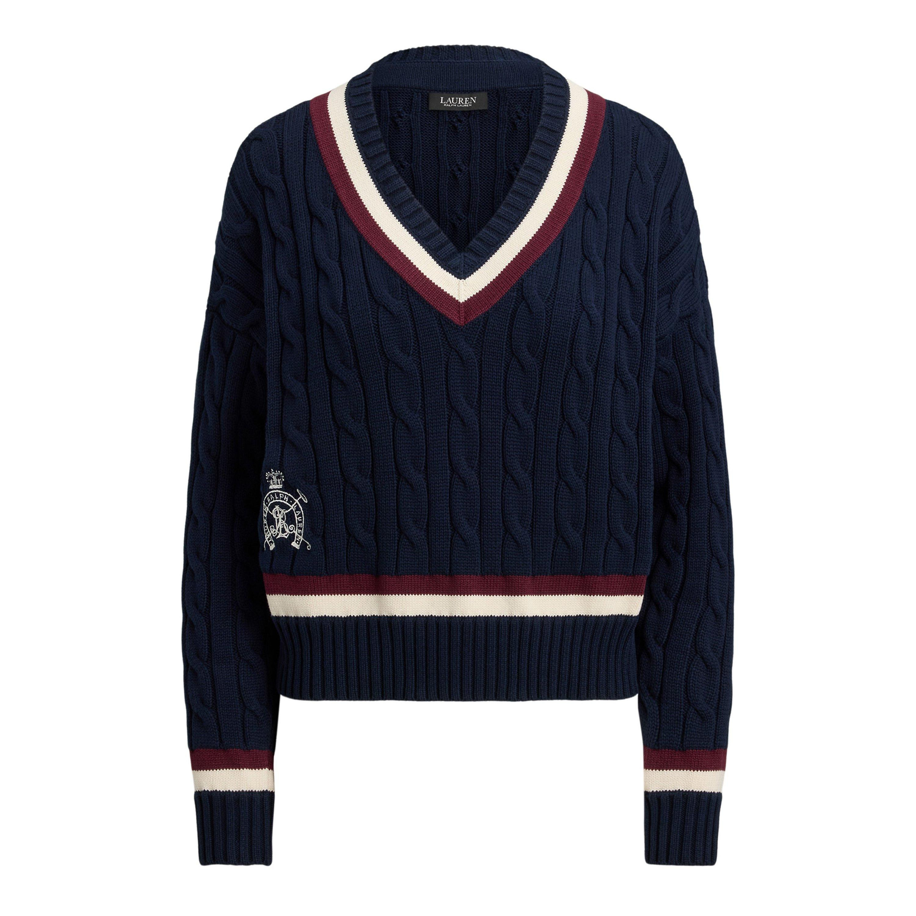 Lauren by Ralph Lauren Women's Real Leather Knitted Crew Neck Jumper | House of Fraser UK