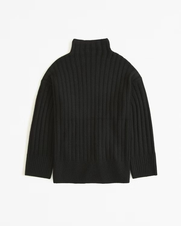 Long-Length Ribbed Funnel Neck Sweater | Abercrombie & Fitch (US)