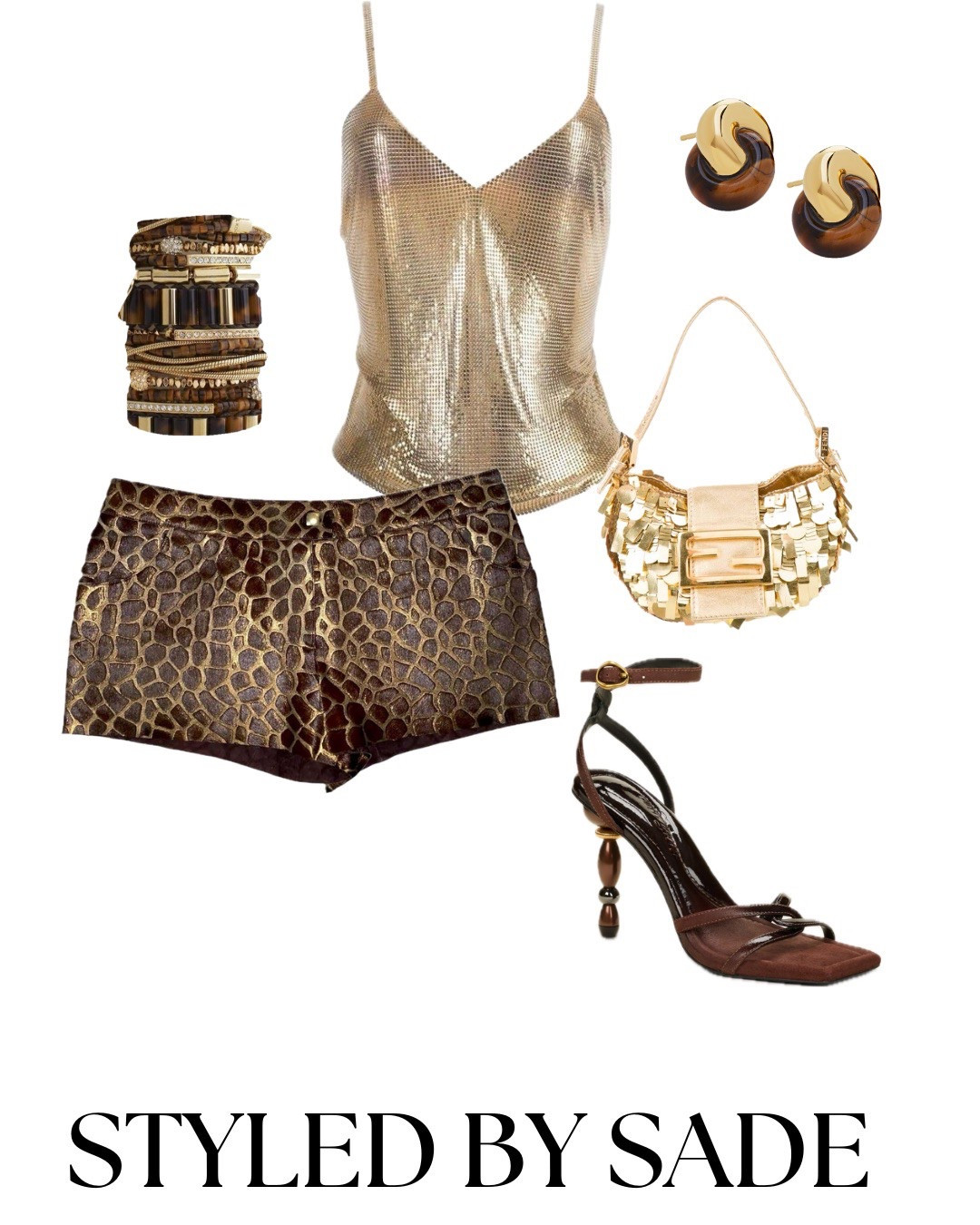bag: gold fendi mini sequin baguette 
#goingoutoutfit #springoutfit #ootd

#LTKSpringSale #LTKItBag #LTKParties
