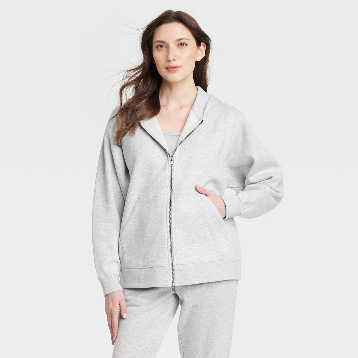 Women's Oversized Hooded Zip-Up Sweatshirt - Universal Thread™ | Target