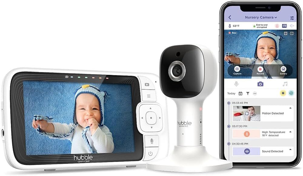 Hubble Connected Nursery Pal Cloud Smart Connected, Wi-Fi Enabled Baby Monitor with 5-Inch HD Col... | Amazon (US)