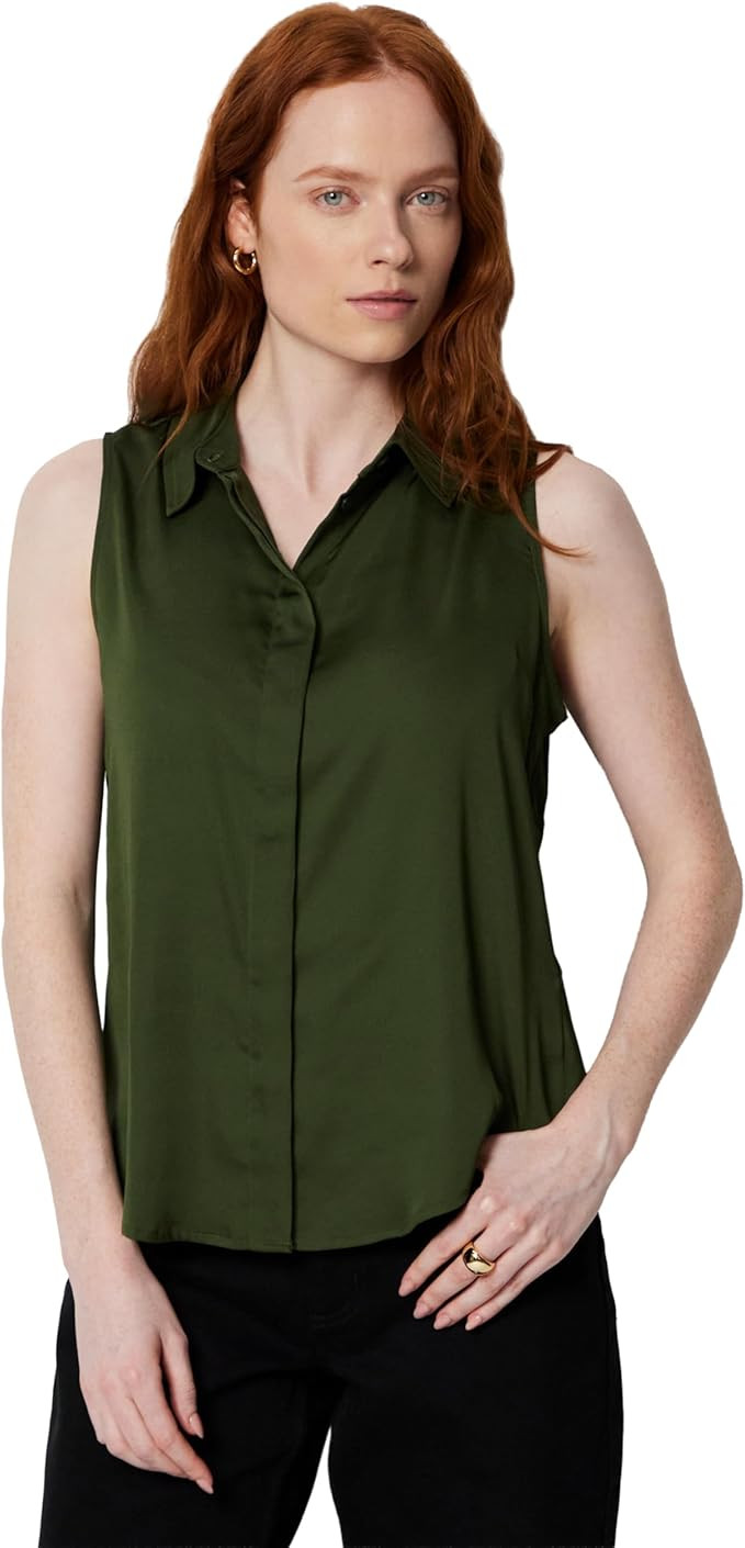 Amazon Essentials Women's Regular-Fit Sleeveless Button-Down Blouse | Amazon (US)