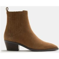 M&S Suede Cowboy Block Heel Pointed Boots Tan | Marks & Spencer (UK)