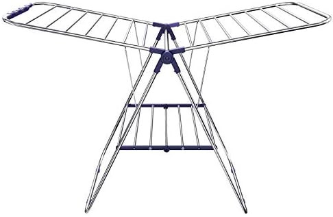 SONGMICS Clothes Drying Rack, with Bonus Sock Clips, Stainless Steel Gullwing Space-Saving Laundr... | Amazon (US)