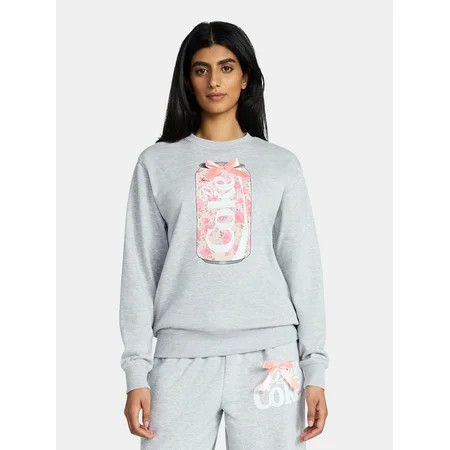 Coca-Cola Women s Diet Coke Floral Graphic Crewneck Sweatshirt Sizes XXS-XXL | Walmart (US)