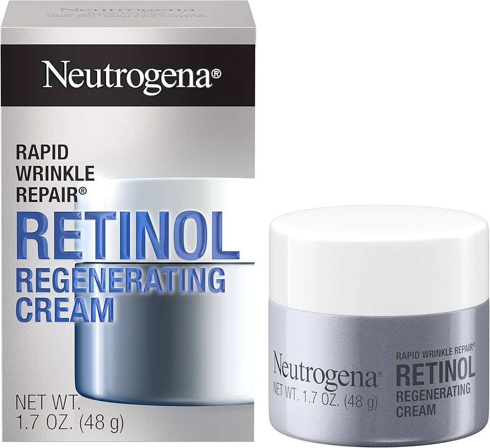 Neutrogena Retinol Face Moisturizer, Rapid Wrinkle Repair, Daily Anti-Aging Face Cream with Retinol & Hyaluronic Acid to Fight Fine Lines, Wrinkles, & Dark Spots, 1.7 oz | Amazon (US)