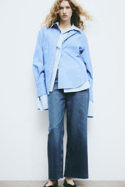 Wide High Ankle Jeans - Denim blue - Ladies | H&M US | H&M (US + CA)