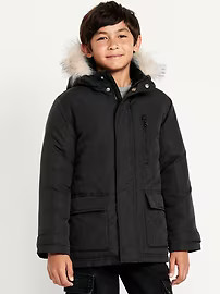 Water-Resistant Faux-Fur Hooded Parka Jacket for Boys | Old Navy (US)