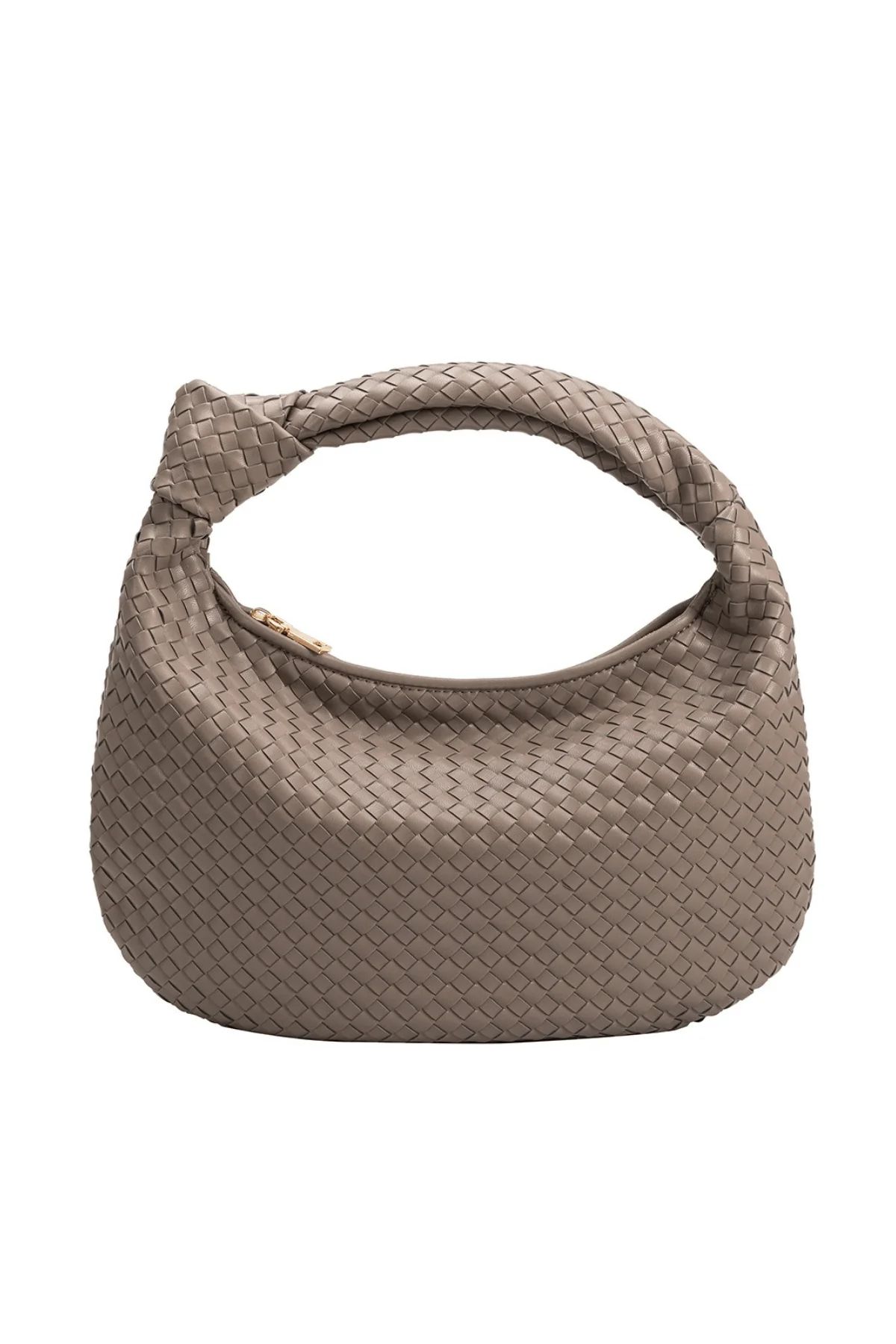Melie Bianco Knotted Woven Vegan Leather Large Bag | Social Threads