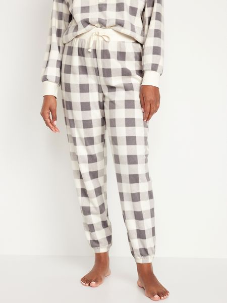 High-Waisted Micro Fleece Pajama Jogger Pants for Women | Old Navy (US)