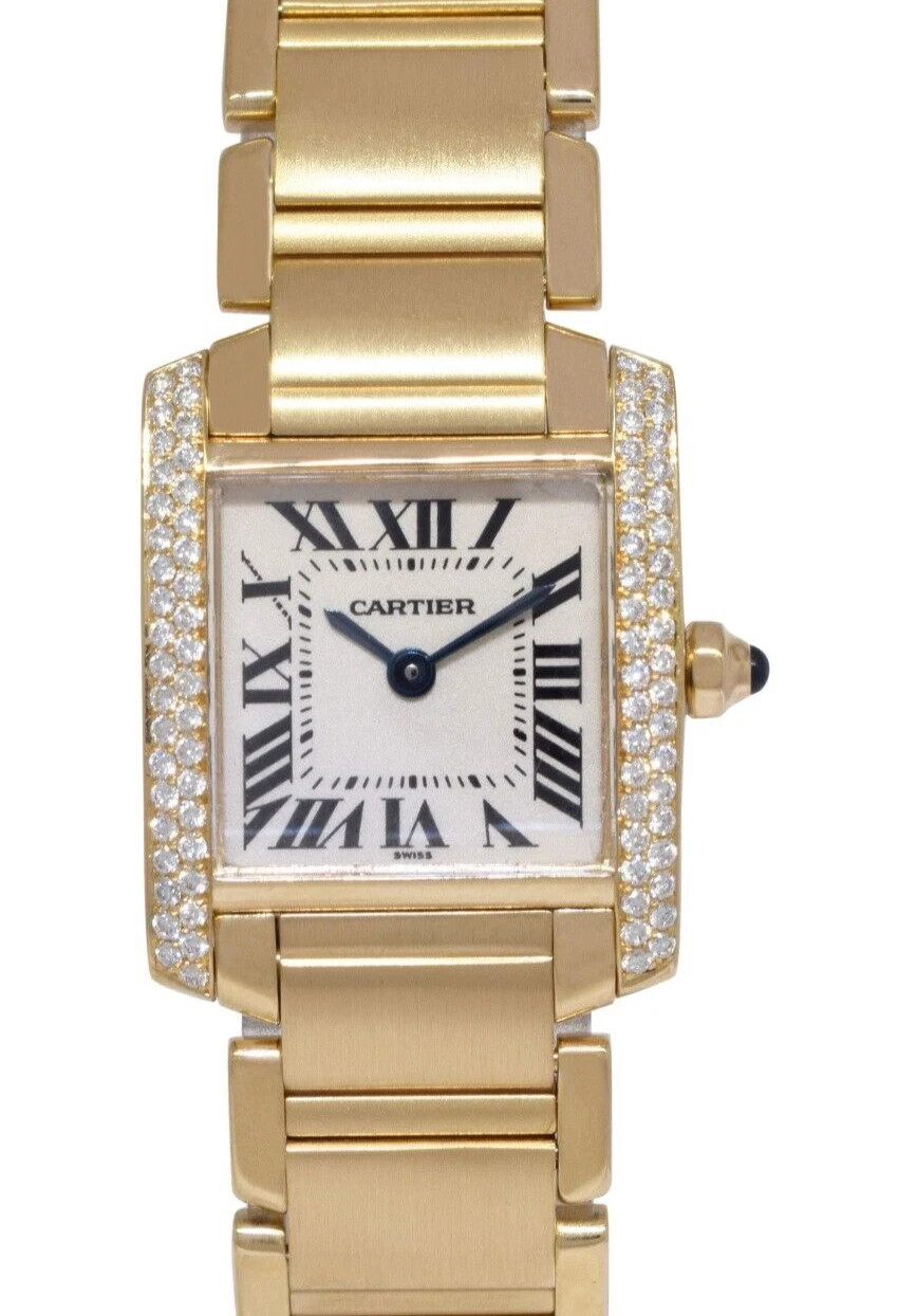 Cartier Tank Francaise Small 18k Yellow Gold & Diamond Bezel Ladies Watch 1820 | eBay | eBay US