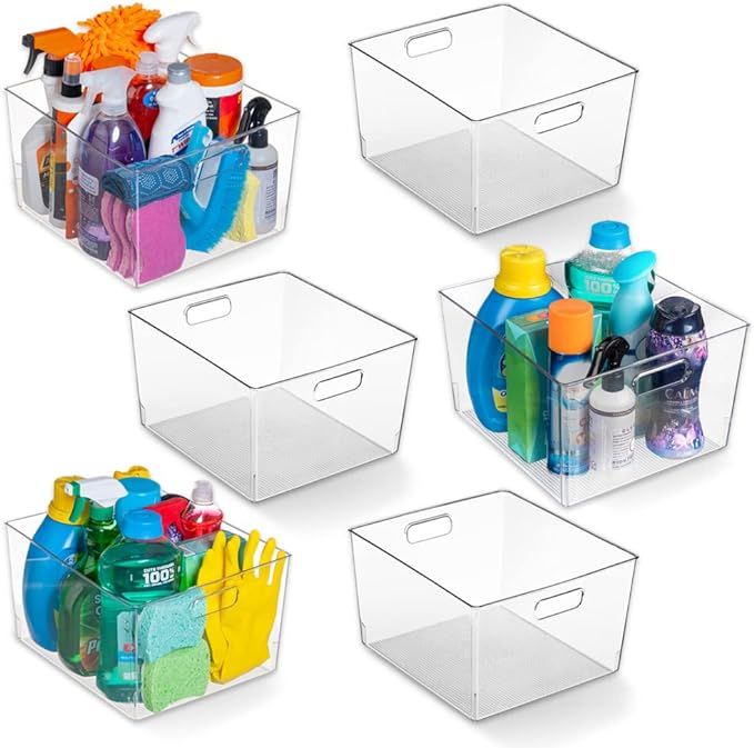 ClearSpace Clear Plastic Storage Bins – XL 6 Pack Perfect Kitchen or Pantry Organization Fridge... | Amazon (US)