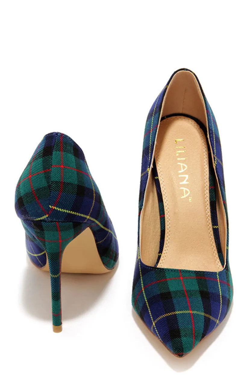 Who's Plaid! Green Plaid Pumps | Lulus (US)