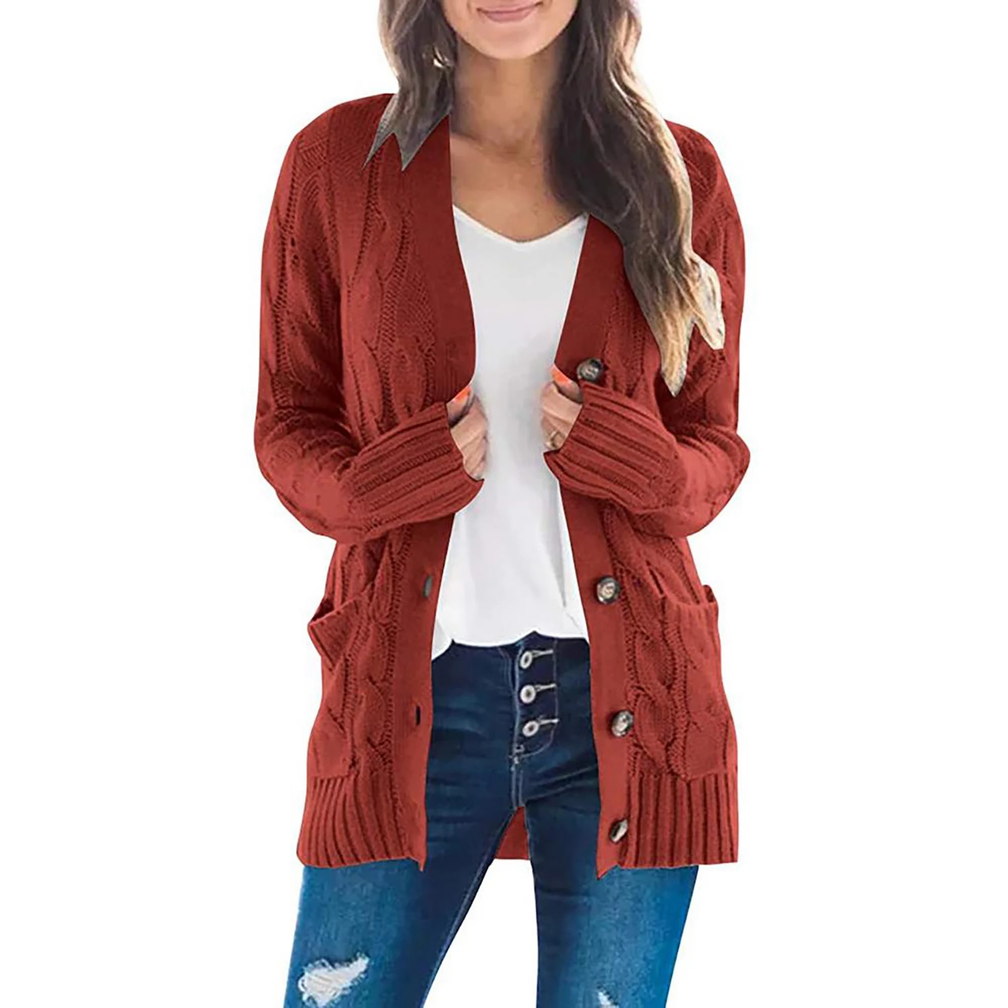 Haute Edition Women's Cable Knit Button Up Sweater Cardigan | Kohl's