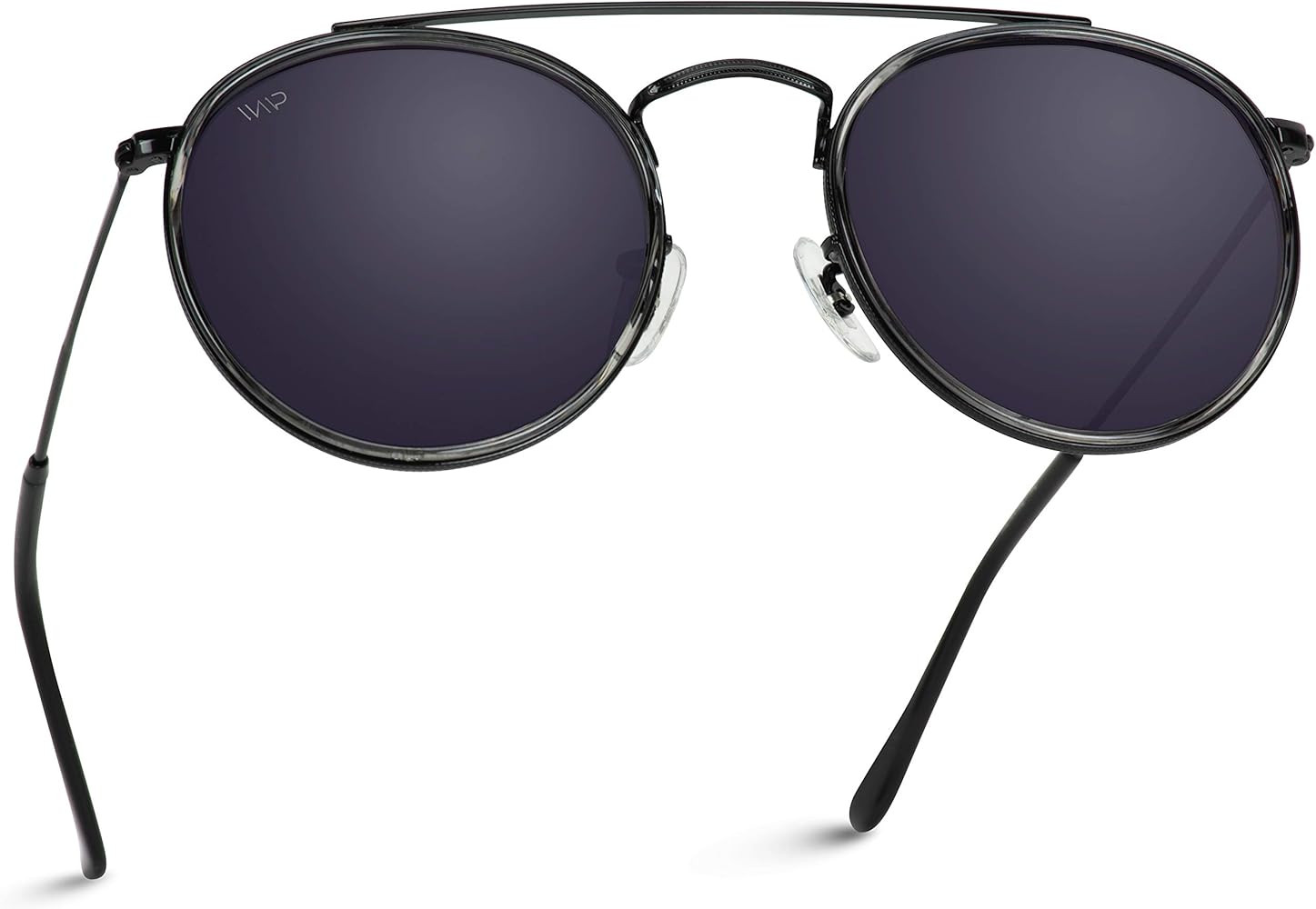 WearMe Pro - Round Double Bridge Polarized Modern Retro Sunglasses | Amazon (US)