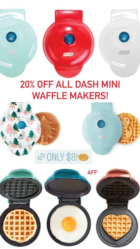 20% off all Dash mini waffle makers today at target! Includes other dash appliances like ice cream maker, popcorn popper, mini griddle and more! These are such cute gift ideas!

....................
Mini waffle maker, Christmas waffle maker Christmas breakfast idea, gingerbread waffle maker, Christmas tree waffle maker, snowflake waffle maker, star waffle maker gift idea under $15 gift idea under $20 teacher gift idea gifts for teachers gifts for teacher teachers under $20 gift for teachers under $15 gifts for friends gift idea for friends hostess gift idea mini waffle maker under $15 gift idea under $10 favorite things party gift idea favorite things party gift idea under $20 favorite things party gift idea under $10 favorite things gift idea under $10 favorite things gift idea under $20 favorite things gift idea under $25 gift idea under $25. Target finds target new arrivals target daily deals. 

#LTKfamily #LTKGiftGuide #LTKkids