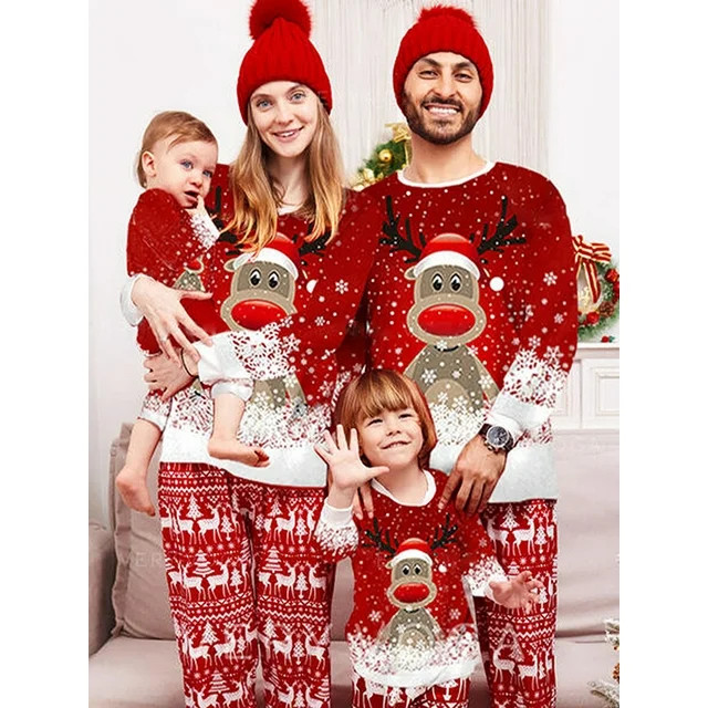Family Christmas Pjs Matching Sets Women Men Xmas Matching Pajamas for Adults Kids Holiday Xmas S... | Walmart (US)